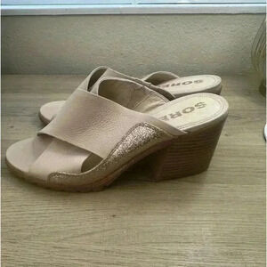 SOREL Nadia Slip-on Mule Chunky Block Heels Sandal - Women's 9 1/2